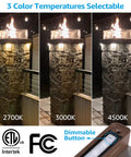 Lit Right Angle Outdoor Step Lights 8 Pack for Corners and Walls LED Hardscape Lighting showing 2700K 3000K 4500K color temperatures