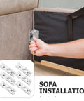 Installing heavy duty sectional couch connectors with screws for modular sofas interlocking metal clips that lock in place