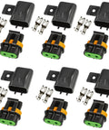 Bulletproof Waterproof Sealed Inline Fuse Holder Kit For Ato Atc Fuses With Heavy Duty Rubber Gaskets Tough Weatherproof Wiring Splice Setup No Hassle Auto Electrical Gear Pack Of Six, includes six fused connectors and terminals.