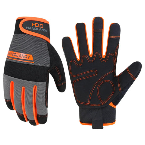 Mens Womens Work Gloves Touch Screen Safe Mechanic Utility Gloves Flexible Breathable Spandex Back Grippy Palm All Day