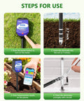 Steps for using the 8-In-1 Smart Soil Tester With App Monitoring For Garden, Lawns, Farms And Indoor Outdoor Plants Real-Time Readouts