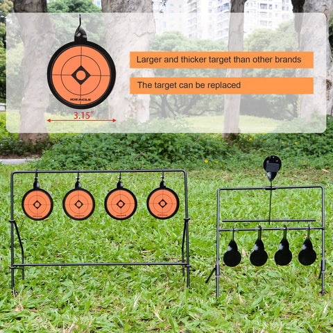 Auto Resetting Steel Target For Airsoft BB Gun And Pellet Gun Shooting Outdoor Spinner Target with 0.4 Inch thick plates