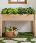 Raised Garden Bed With Legs 34x18x30 Inch Planter Box Outdoor With Liner For Herbs Flowers Veggies Elevated Wooden Garden Bed