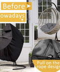 Patio Egg Chair Cover With Zipper No Fuss All Season 420D Oxford PU Coated Outdoor Swing Protector covering black egg chair