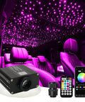 16W Twinkle Starlight Headliner Kit With Sound Activated Mode, 600 Fiber Optic Strands, 9.8Ft Cable in car interior view