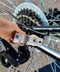 Heavy Duty Motorcycle Chain Tensioner Tool With Pulley Roller For Motorized Bike Engine Kits, Pocket Dirt Bikes, Minibikes And Atvs Ensure Smooth Ride With Bearings installed on bike rear chain