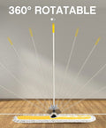 Pro Grade Heavy Duty 2 Pack Industrial Dust Mops With Swivel Heads And Extended Handles; 360° rotatable design for effective cleaning.