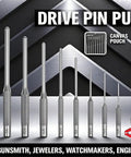 9-Piece Roll Pin Punch Set For Fast Pin Removal With Durable Chrome Vanadium Steel, Built For Automotive, Firearm Maintenance