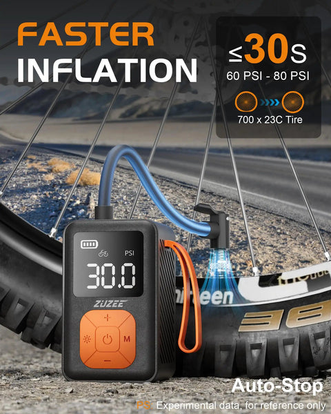 Mini Bike Pump With Gauge Portable 150 PSI Electric Tire Inflator For Road Bikes MTB And E Bikes Auto Stop Brushless Motor