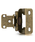 First Class Antique Brass Cabinet Hinges For Your Kitchen Renovation Project, 1/2 Inch Overlay Panel Detailed Close-up