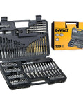 109 Piece Screwdriver And Drill Bit Set With Ratcheting Handle, Titanium Coated Steel Bits For Metal, Masonry And Wood in case.