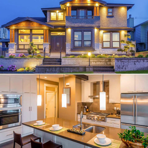 Bright 1100 Lumen A19 LED Bulb for enclosed fixtures illuminating modern home and kitchen, 2700K soft white light