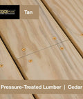Epoxy Coated Exterior Wood And Fence Screws Tan 8 X 1-5/8 Inch Torx Drive on Cedar Decking