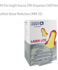 Hi-Vis Foam Earplug Refills For Leight Source 500 Dispenser, 500 Pairs, Magenta And Yellow, NRR 32, box packaging image