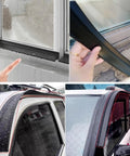 Heavy Duty Self Adhesive Rubber Rain Drip Guard For Doors And Windows 9 Feet waterproof diverter shown on window and car roof
