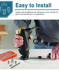Person using spiral saw and Replacement Collet And Nut Kit For CN1 3 1/8 Inch Collets And 1 Nut Includes 10 1/8 Inch Drywall Guide Point Cutting Bits