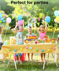 Cool Blue 130W Electric Shaved Ice Machine And Snow Cone Maker Featuring Smart Overheat Protection And A Fast Ice Shaver With Two Bonus Ice Cups That Hit Different For Real Summer Vibes at a festive outdoor party table
