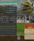 Privacy Fence Panels For Outdoor AC Unit And Trash Can Enclosure Black Weather Resistant No Dig Backyard Fencing 60 Inch High