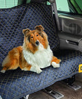 Heavy-Duty Padded Moving Blanket 80 x 72 Inches 4 Pack covering SUV seat with dog resting on top