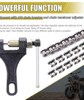42 Link 420 Chain With Chain Breaker Fits Coleman CT200U CT200U EX BT200X Baja Warrior MB200 Massimo Trailmaster Predator 212cc 196cc 6.5HP Mini Bike Parts Upgrade And Repair shown with breaker tool, connectors, and chain tensioner.
