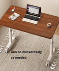 Height Adjustable Standing Desk For Home Office And Gaming Smooth Ergonomic Work Table With Dark Brown Finish Effortless Height Adjustment To Slay Your Daily Grind, featuring a laptop and coffee.
