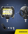 LED Light Pods 4 Inch 60W Flood Spot Combo Triple Row Driving Lamps Off Road Roof Bumper Work Lights For Van Camper Wagon Car