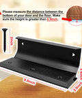 Double Protection Door Brace And Security Barricade For Home Doors, Heavy Duty Aluminum Floor Anchor, visible dimensions