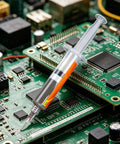 Lead Free Solder Flux Paste For PCB Repair And Electronics High Performance Soldering Flux Compound syringe on circuit board