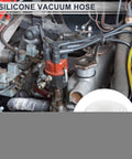 Installed High Temp Silicone Vacuum Hose For Automotive Use, Ten Feet Long, One Quarter Inch Inner Diameter