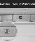 Front view of galvanized steel 8x8 duct access door with hinged latch for airtight insulated HVAC crawl space access