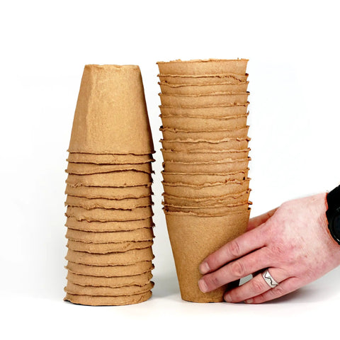 Stack of 4 Inch Plantable Seed Starter Pots 30 Pack Natural Biodegradable Seedling Pots With Enhanced Aeration Peat Free Eco Friendly