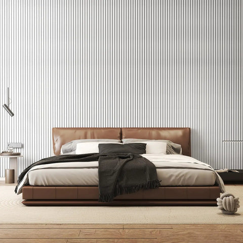 Heavy Duty Dual Layer Acoustic Wall Panels For Crisp Audio And Echo Blocking Self Adhesive Thick Fabric Wrapped Sound Dampening Tiles 4 Pack Peel Stick Install No Sweat Game Changing Setup on modern bedroom wall.
