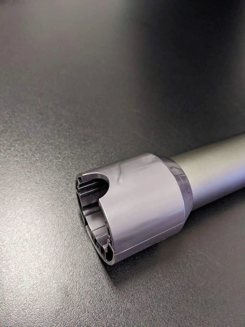 Gray Quick Release Vacuum Wand Replacement, Easy Install, Grab And Go Convenience, close-up of durable lightweight connection end.