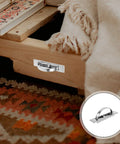 Zinc Alloy Recessed Cabinet Handle With 85mm Hole Spacing Hidden Drawer And Door Pull For Furniture installed on wooden drawer