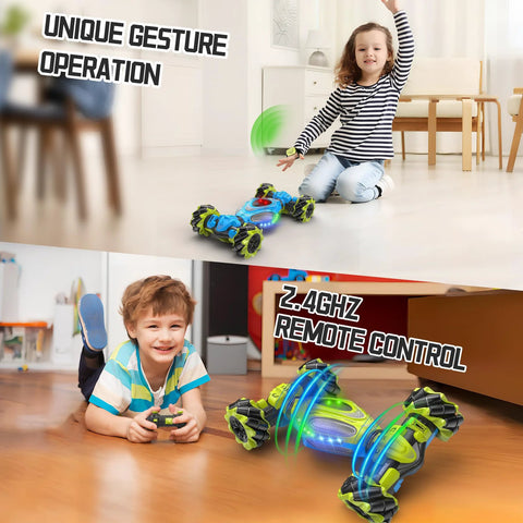 XUERENTECH 1:12 scale gesture-sensing RC stunt car, 4WD, double-sided monster truck with lights