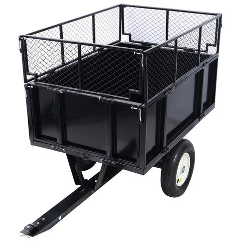 Heavy Duty Steel Dump Trailer 22 Cu Ft Capacity With All Terrain Tires 750 Lb Load Ideal For Rural Property Maintenance