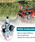 26mm Predator 212 Carburetor Upgrade Kit for 212cc Coleman CT200U Mini Bikes Go Karts with VM22 carburetor and red mini bike