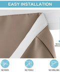 French Door Curtains With Privacy Blackout Tie Up Shade For Kitchen Dining Nursery And Bathroom Energy Saving Door Covering 26 By 72 Inches Mocha One Panel Easy Install No Drill showing corner adhesive installation