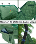 Hanging Hammock Chair For Patio With Plush Headrest And Armrests Outdoor Swing Seat With Cup Holders Includes Tree Straps