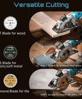 Mini Circular Saw With Laser Guide For Precise Wood Metal Tile And Plastic Cuts Seesii Corded 4.8 Amp 4000 RPM 4-1/2 Inch Blade