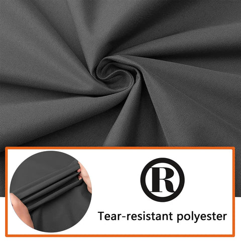 Close-up of tear-resistant polyester fabric for Waterproof Hanging Porch Swing Cover For Outdoor Patio Garden Swing Chair 420D Oxford Fabric All Weather Protection Fits 85 In To 215 Cm Black Heavy Duty Tough As Nails Durable UV Shield Water Repellent Full Coverage.