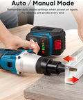 Heavy Duty Cordless Electric Rivet Nut Gun Kit For Installing Pop Rivets And Hex Insert Nuts Quick As A Wink With Dual Batteries in use on metal.