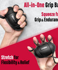 Grip Strength Trainer Kit With Six Pack Hand Grippers, Adjustable Resistance Forearm Exerciser, Massage Balls For Hand Rehab