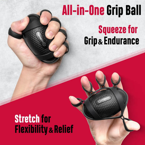Grip Strength Trainer Kit With Six Pack Hand Grippers, Adjustable Resistance Forearm Exerciser, Massage Balls For Hand Rehab