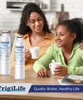 Samsung Fridge Water Filter Replacement 2900020B 4 Pack with family enjoying fresh water in kitchen