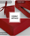 Waterproof Outdoor Bench Cushion 3 Inch High Density Foam Replacement Seat Pad For Patio Porch Swing 42 By 18 Inches Red With Ties For Garden Backyard Built To Last All Weather Furniture