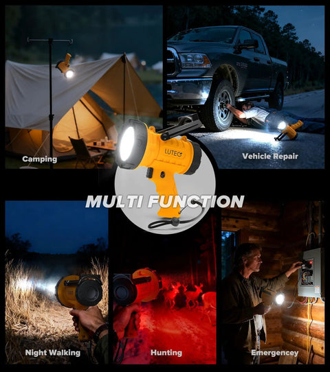 2 Pack Rechargeable Spotlight Flashlights 1,000,000 Lumen Beast Bright IP67 Waterproof Handheld Search Light with various uses