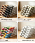 Stackable Drink Packet Organizer With 10 Clear Acrylic Drawers For Water Flavor Mixes Tea Bags And Water Packets