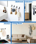 Built Different Matte Black Wall Mount Towel And Coat Hooks in bathroom, kitchen, living room, and entrance for versatile use.