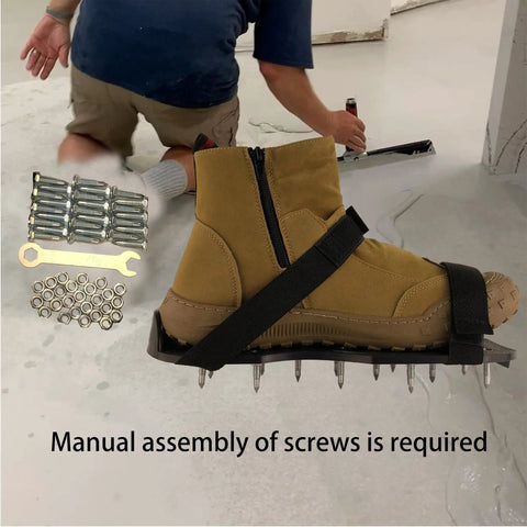 Spiked Shoes For Epoxy Floors And Self Leveling Overlays, Concrete Floor Cleats For Installation, Adjustable Nylon Spike Plate With Extended Straps, Size 6 To 12